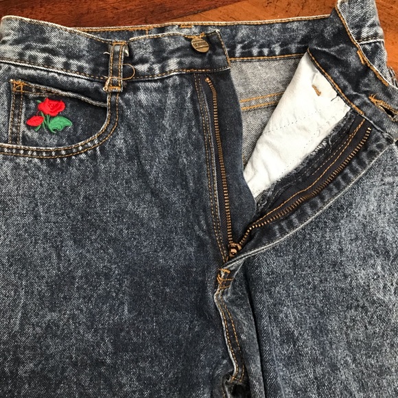 Vestiti Amancio Sportivi High Waisted Acid Wash Jeans with ankle Zip - Picture 3 of 12